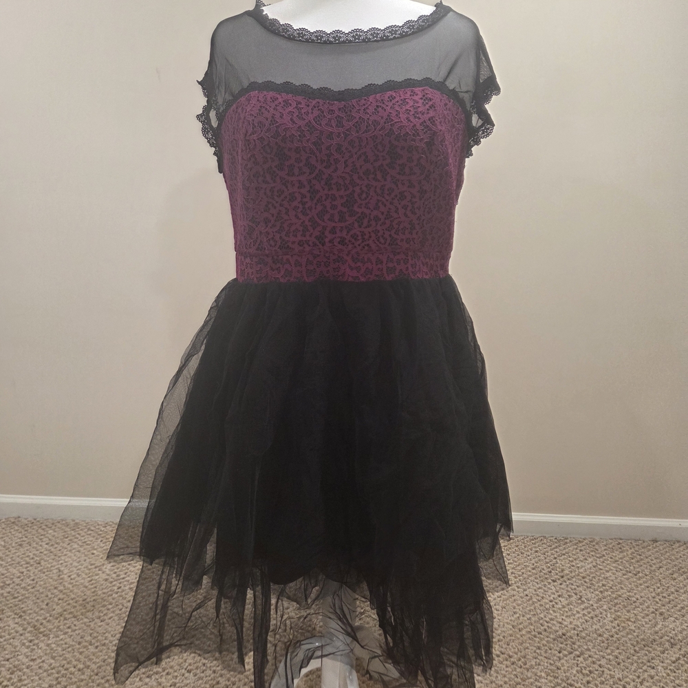 torrid Black & Purple Lace Party Dress